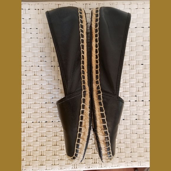 Coach Rhodelle Black Leather Espadrilles Flats 10B - Picture 2 of 8